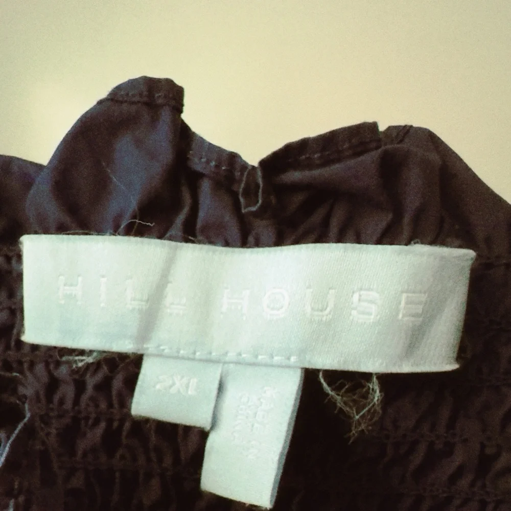 Hill House Blue Ruffled Cotton Dress Ellie Nap dress Navy Size XXL EUC cottage - Picture 8 of 12